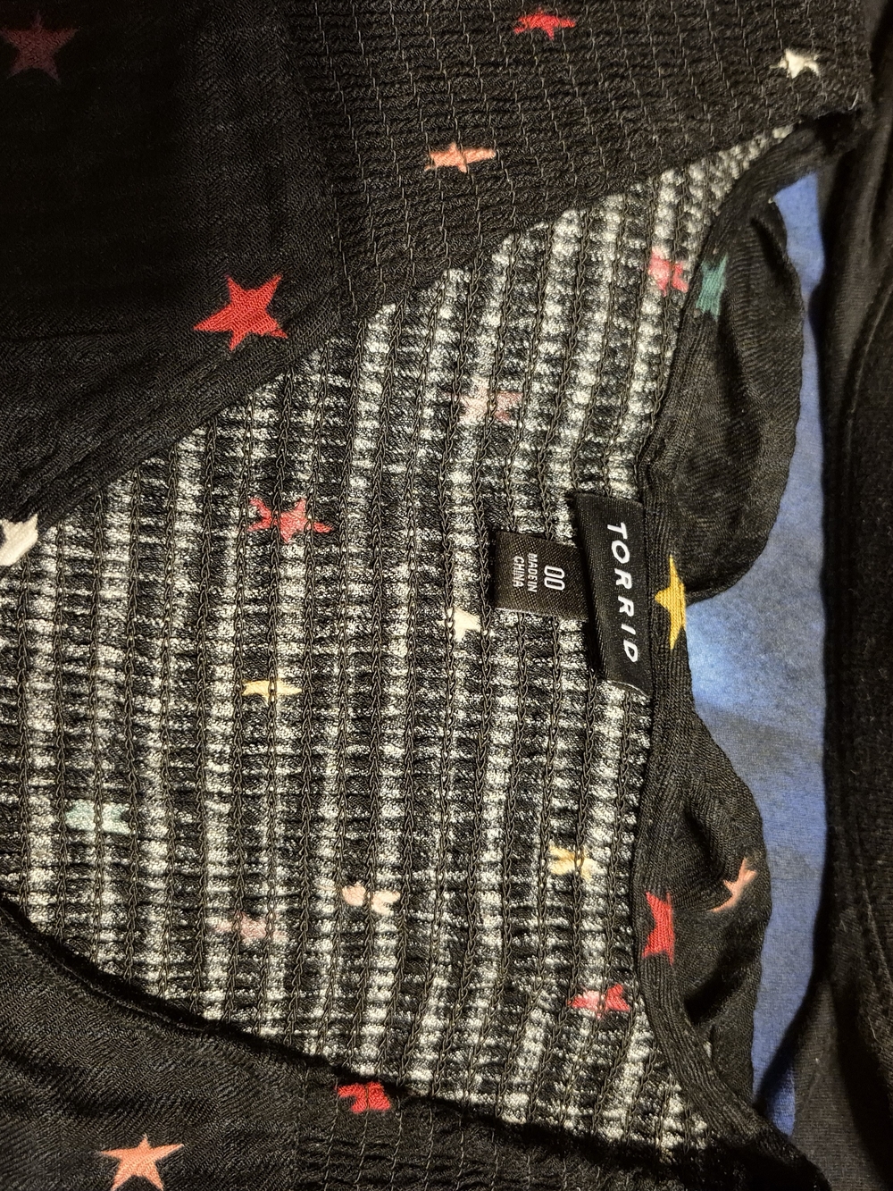 X2 torrid Size 0 Tops - Black Star Print Long Short Sleeve & Back Future Tee